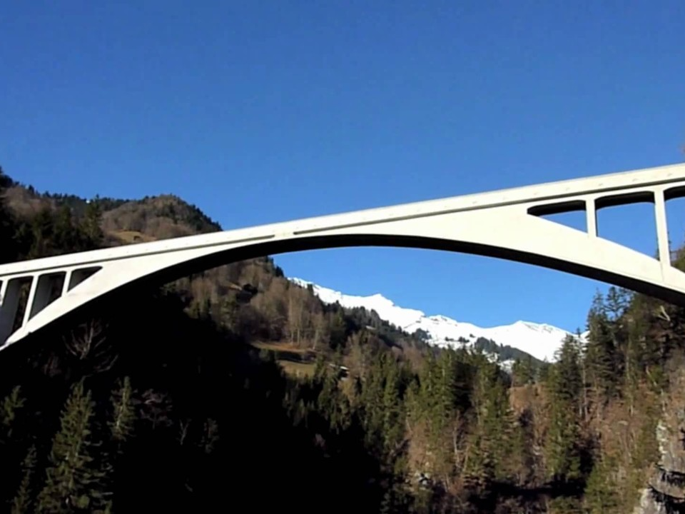World monument Salginatobel Bridge above Schiers