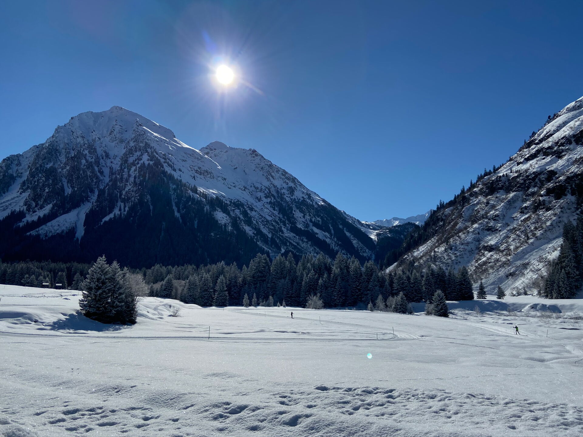 Cross-country ski trail in Klosters Garfiun